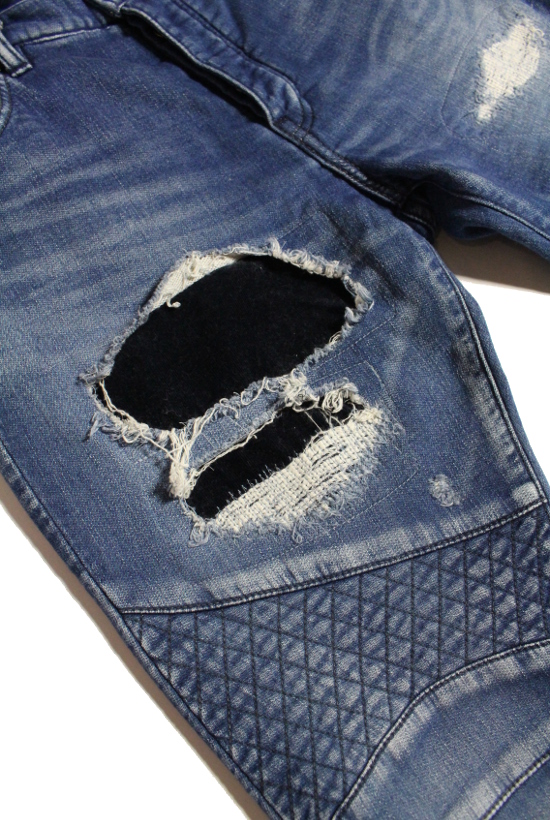 BIKER SWEAT DENIM [indigo crash / indigo used]