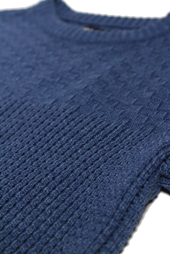 INDIGO YARN3-PANEL S/S CREW