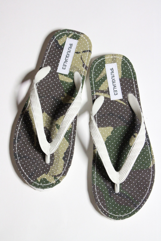 1piu1uguale3 genbei “fabric beach sandal”‐millerlane dpe camo washed dot print