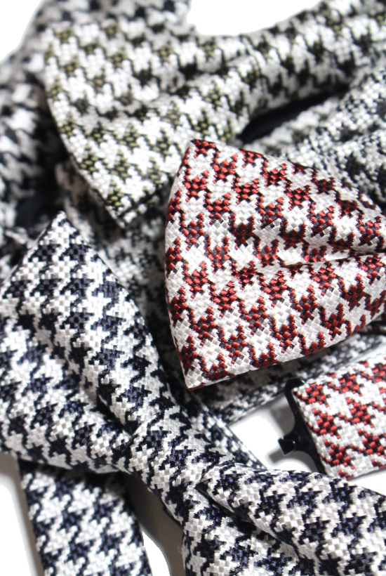 Bow tie　”original houndtooth small slik100″