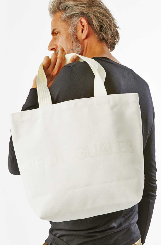 1piu1uguale3 clear logo canvas tote bag – heavy canvas