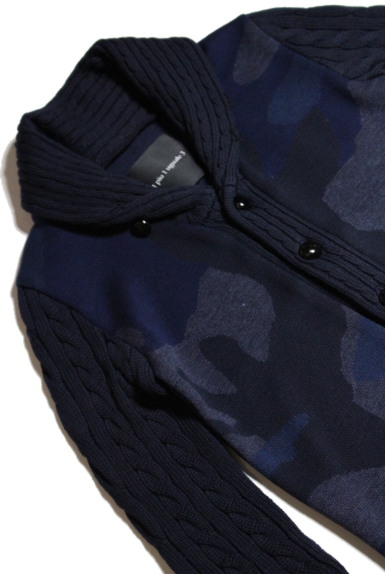 big camo cable cardigan/cash wool