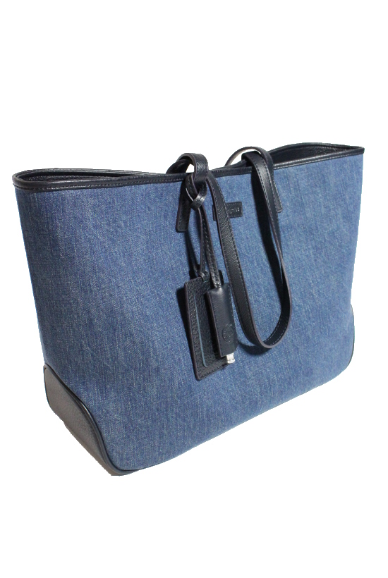 1piu1uguale3 x PELLE MORBIDA SIMPLE TOTE ~ Denim