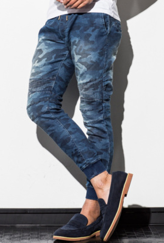 1PIU1UGUALE3 RELAX　JOG BIKER DENIM PANTS ~CAMO