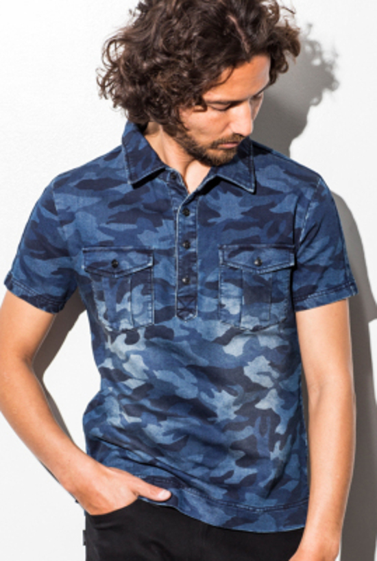 1PIU1UGUALE3 RELAX　JOG DENIM CAMO POLO