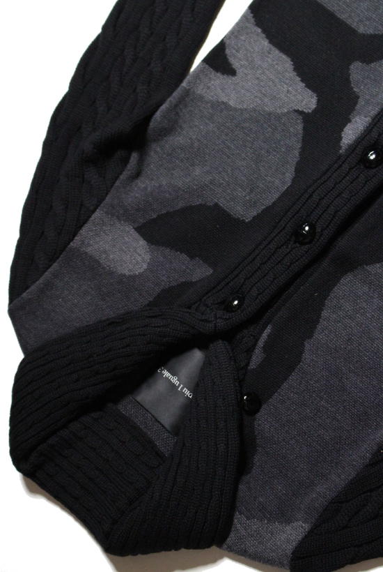 big camo cable cardigan/cash wool