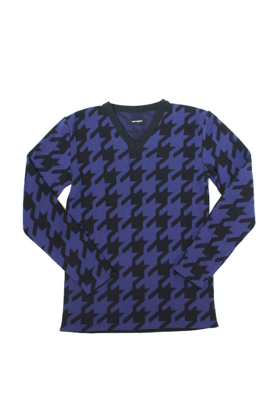 BIG HOUNDSTOOTH L/S V-NECK – GIZA COTTON – Flagship store limited