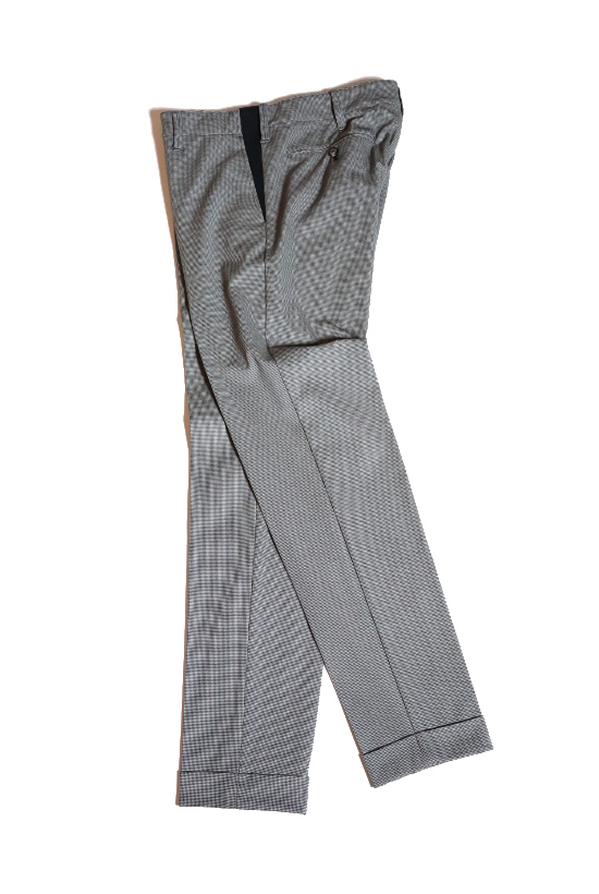 RIB TAPERD SLACKS  – hound tooth –