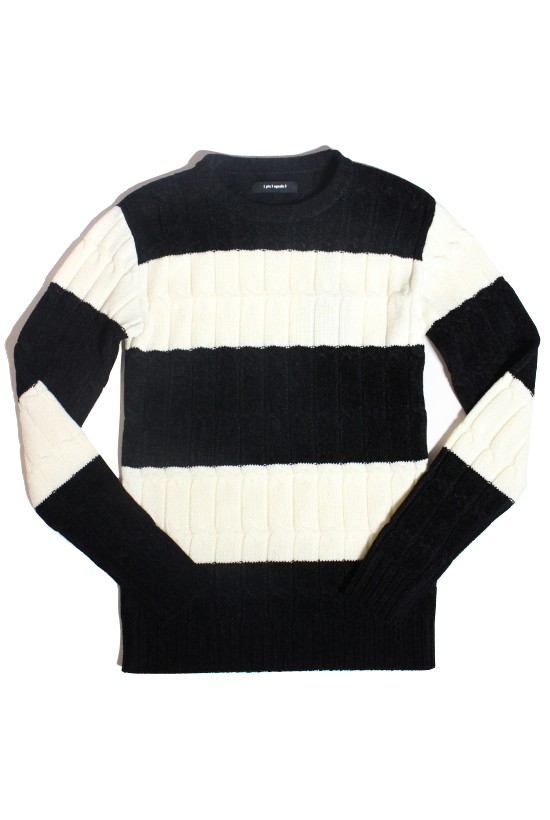 CABLE BIG BORDER CREW KNIT