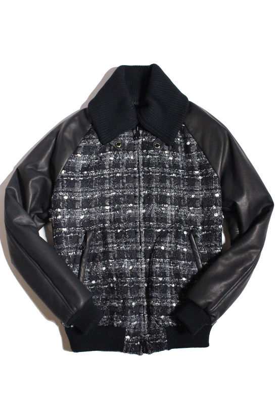 DONKY ZIP STADIUM-TOURNIER FANCY TWEED / VESPA［BLACK/BLACK］