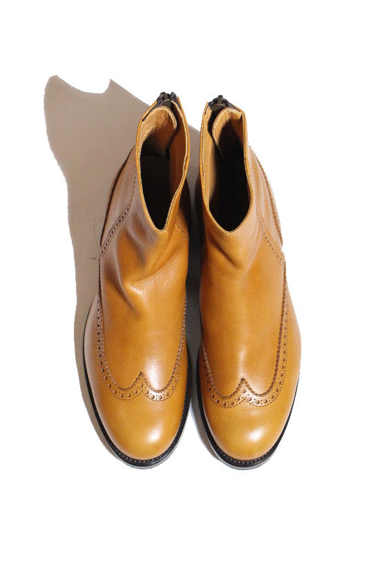 WINGTIP BACKZIP HEAVY COW LEATHER　