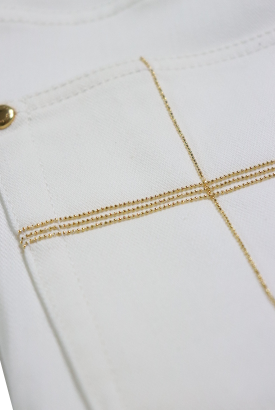 9 TAPERED CHAIN – WHITE/GOLD –