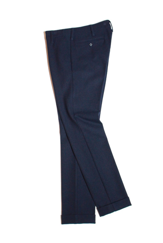 RIB TAPERED SLACKS – PLAIN –