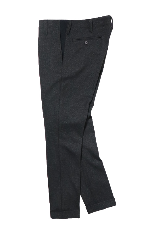 RIB TAPERED SLACKS – HERRINGBORN –