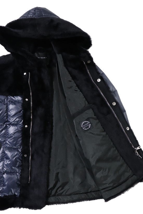 1PIU1UGUALE3 × EMMETI NEW SQUARE HOODED COAT