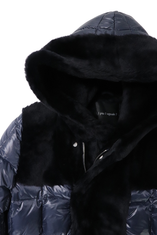 1PIU1UGUALE3 × EMMETI NEW SQUARE HOODED COAT