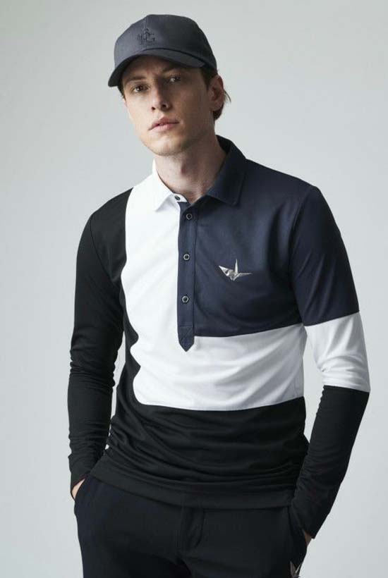 113GOLF : L/S POLO BIG SQUARE