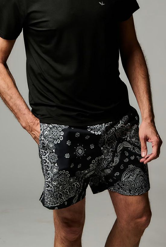 BANDANA PATCH SWIM WEAR SHORTS