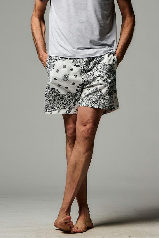 BANDANA PATCH SWIM WEAR SHORTS