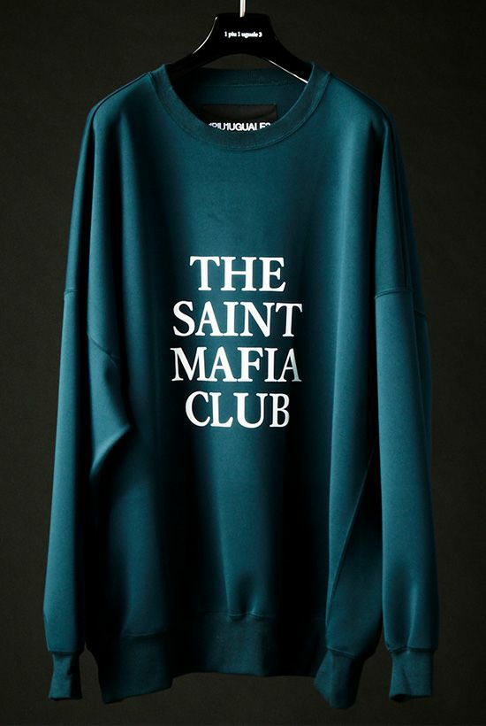 113 SPORT × THESAINT MAFIA AIR BOOST BIG CREW L/S GREEN BLACK