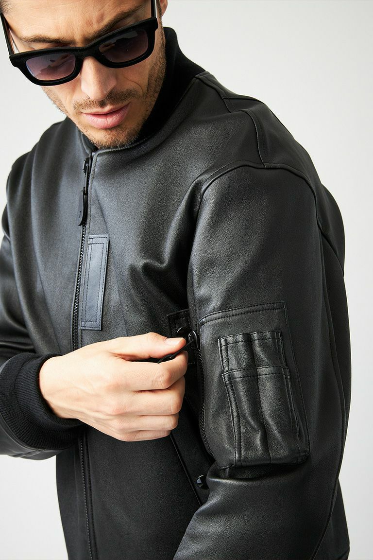 BLACK MILITARY Vol.18 MA-1 FLIGHT JACKET LIGHT VERSION -STRETCH SHEEP LEATHER-