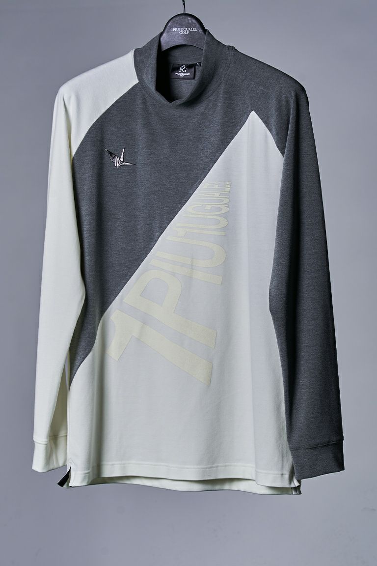 【1PIU1UGUALE3 Xmas Gift Selection】 L/S MOCK NECK DIAGONAL