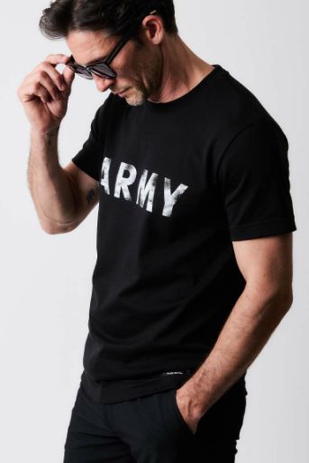 BLACK MILITARY  BY YOSHIMASA HOSHIBA Vol.19  – VINTAGE LOGO ARMY T-SHIRT –